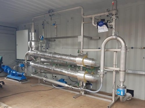TORWASH's first pilot reactor skid, used for hydrothermal treatment of sewage sludge.